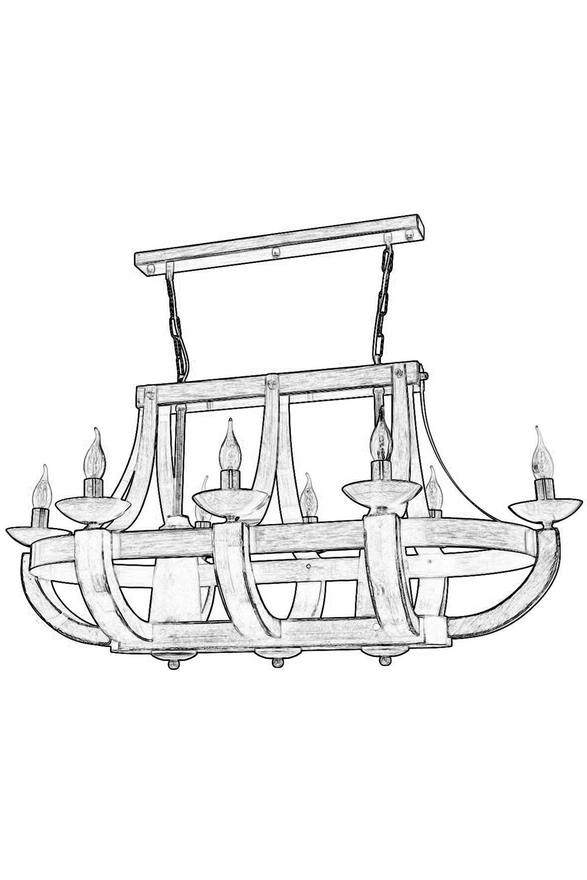 Luxury L-1644-8E-YM Eskitme Kaplama Modern Chandelier E14 Metal Wood 106x58cm - 2