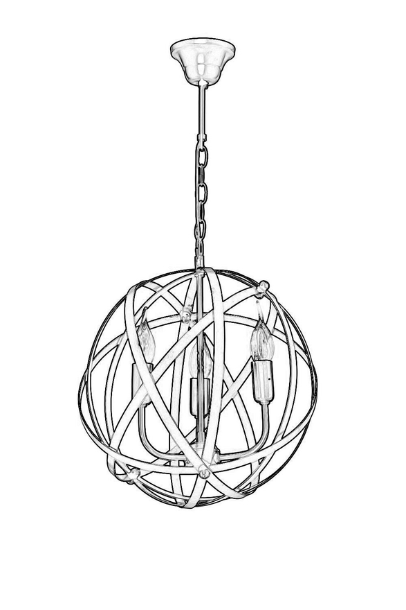 Luxury L-4183-3BSY Black Boyalı Modern Chandelier E14 Metal 36cm - 2