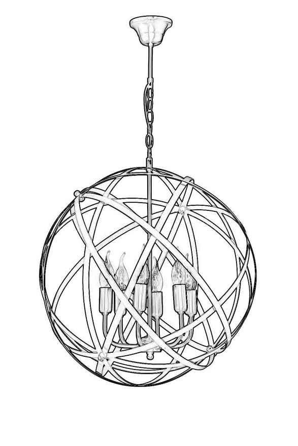 Luxury L-4183-6BSY Black Boyalı Modern Chandelier E14 Metal 50cm - 2