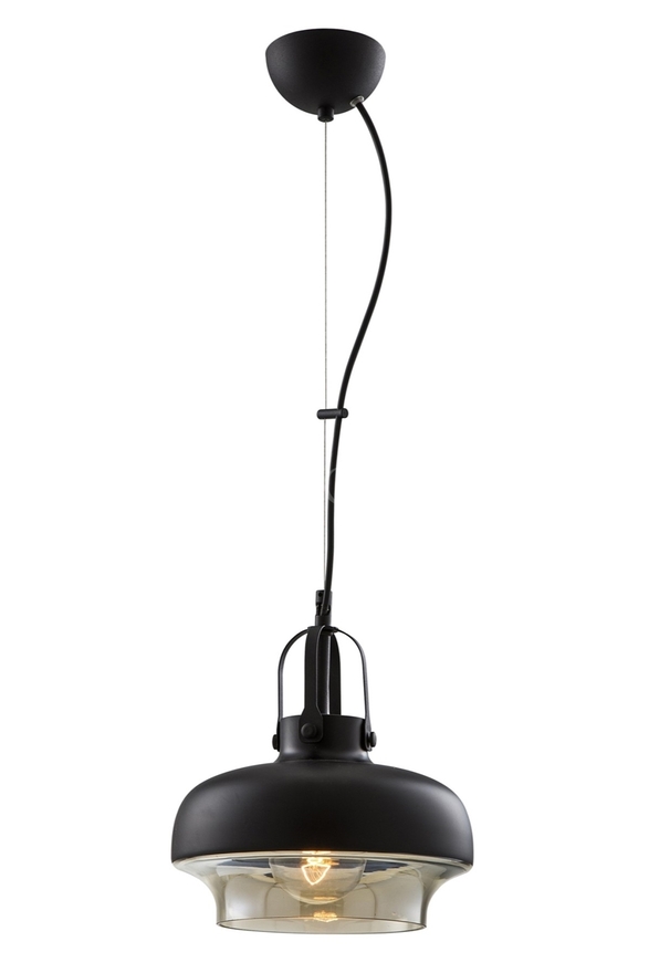 Luxury L-5064-1BSY Black Boyalı Modern Chandelier E27 Metal Cam 25cm - 1