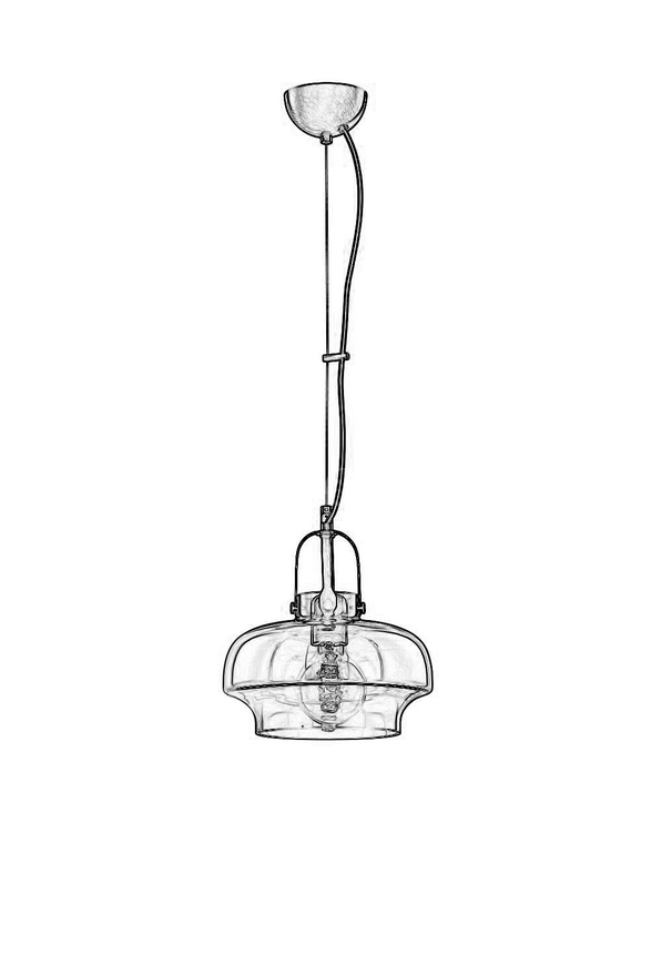 Luxury L-5064-1E Eskitme Kaplama Modern Chandelier E27 Metal Cam 25cm - 4