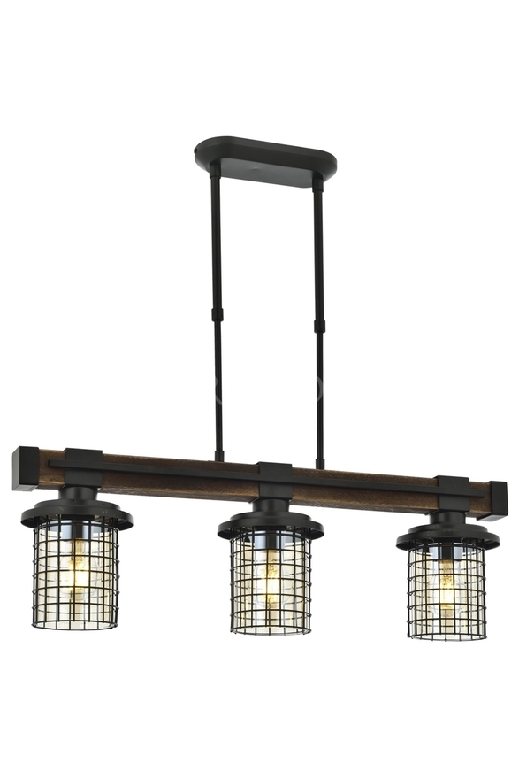 Luxury L-60002-3EY Eskitme Kaplama Modern Chandelier E27 Metal Wood Cam 75x15cm - Luxury Avize ve Aydınlatma