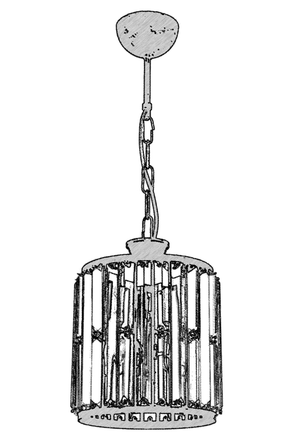 Luxury L-60029-1BSY Black Boyalı Modern Chandelier E27 Metal Kristal 20cm - 2