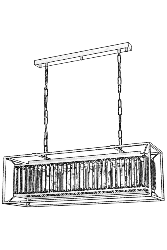 Luxury L-60029-4Y-BSY Black Boyalı Modern Chandelier E27 Metal Kristal 80x22cm - 3