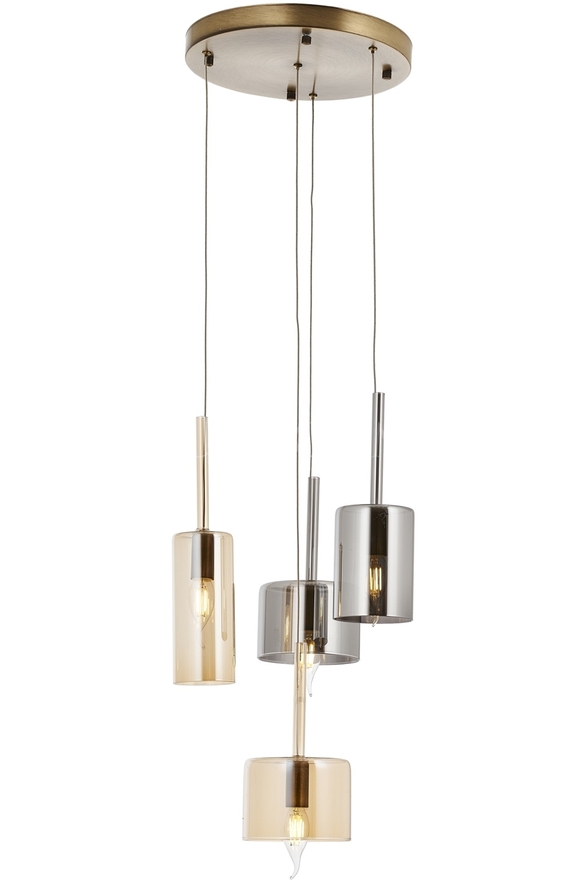 Luxury L-60043-4ET-BF Eskitme Kaplama Modern Chandelier E14 Metal Cam 35cm - 1