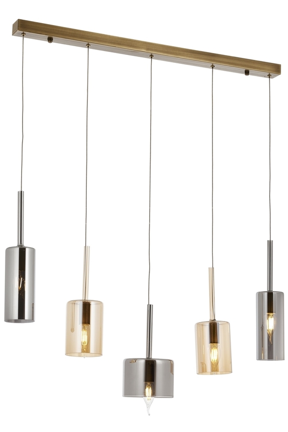 Luxury L-60043-5EY-BF Eskitme Kaplama Modern Chandelier E14 Metal Cam 70x15cm - 1