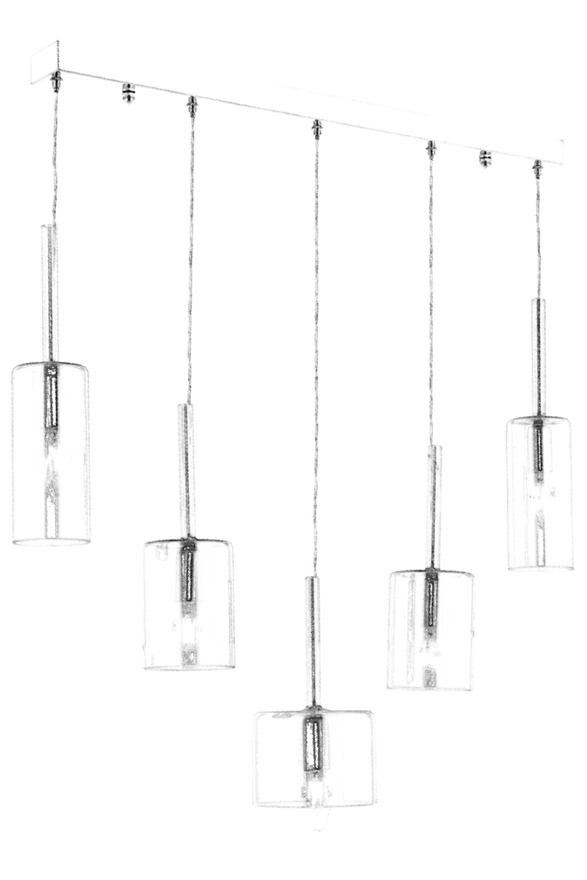 Luxury L-60043-5KY Krom Kaplama Modern Chandelier E14 Metal Cam 70x15cm - 2