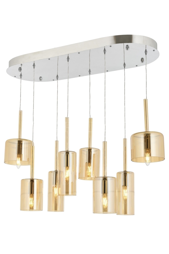 Luxury L-60043-ELLIPSE Krom Kaplama Modern Chandelier E14 Metal Cam 70x35cm - Luxury Avize ve Aydınlatma