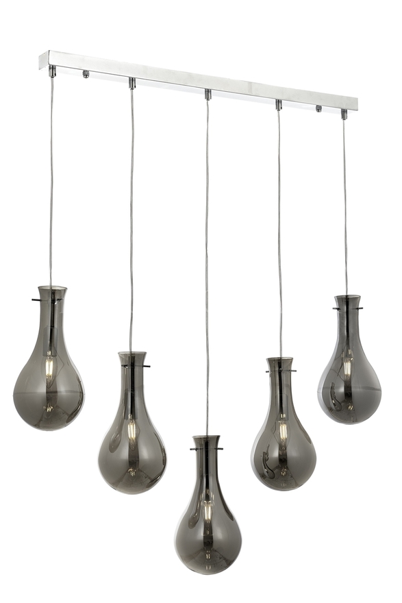 Luxury L-60092-5KY Krom Kaplama Modern Chandelier E14 Metal Cam 80x15cm - 1