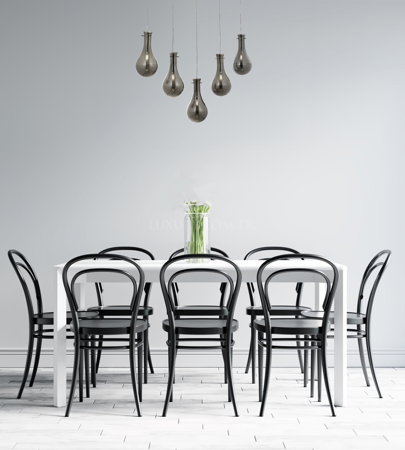 Luxury L-60092-5KY Krom Kaplama Modern Chandelier E14 Metal Cam 80x15cm - 5