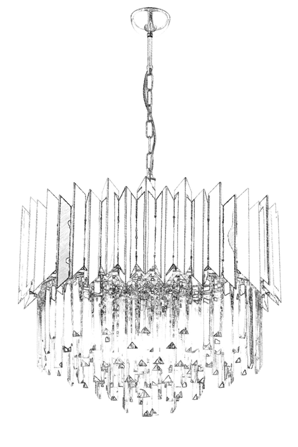 Luxury L-60101-S55 Sarı Kaplama Modern Chandelier E27 Metal Kristal 55cm - 3