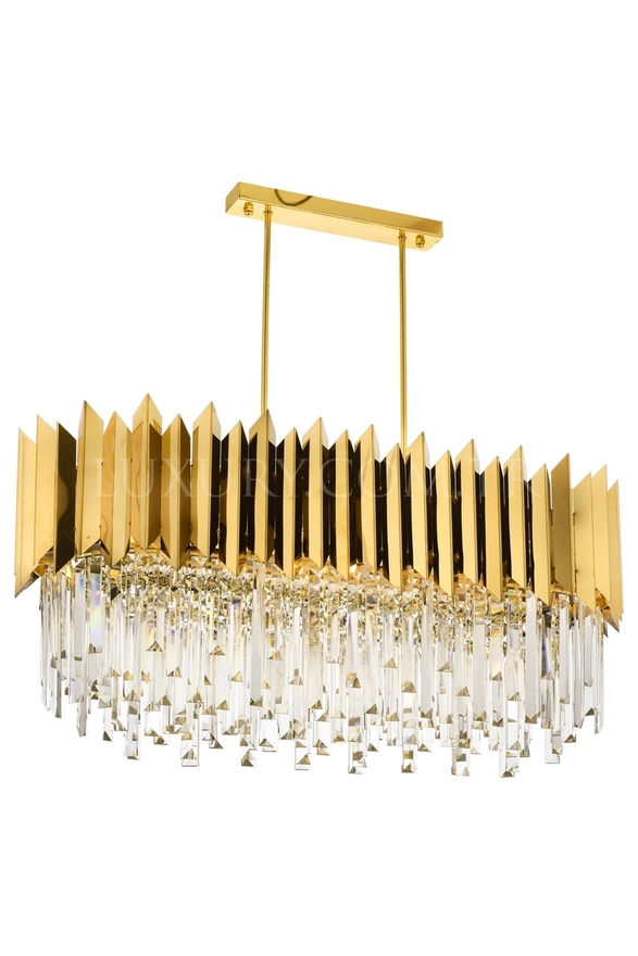 Luxury L-60101-S85X40 Sarı Kaplama Modern Chandelier E27 Metal Kristal 85x40cm - Luxury Avize ve Aydınlatma