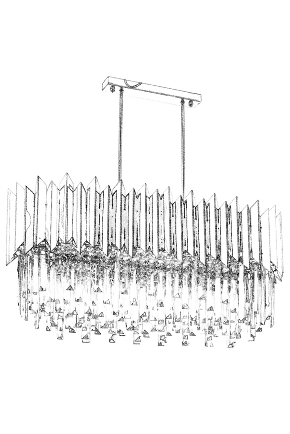 Luxury L-60101-S85X40 Sarı Kaplama Modern Chandelier E27 Metal Kristal 85x40cm - 2