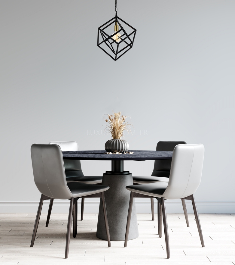 Luxury L-60117-1BSY Black Boyalı Modern Chandelier E27 Metal 40cm - 4