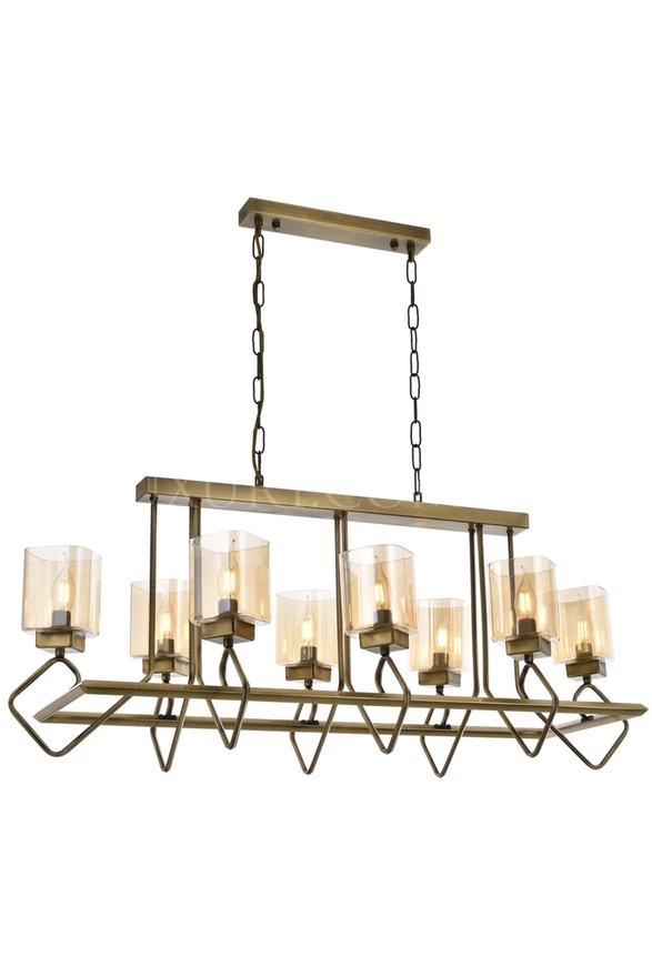 Luxury L-60135-8E-YM Eskitme Kaplama Modern Chandelier E14 Metal Cam 105x40cm - Luxury Avize ve Aydınlatma