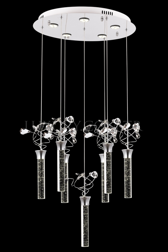 Luxury L-60148-7KT Krom Kaplama Modern Chandelier LED Metal Pleksi Cam 50cm - 1