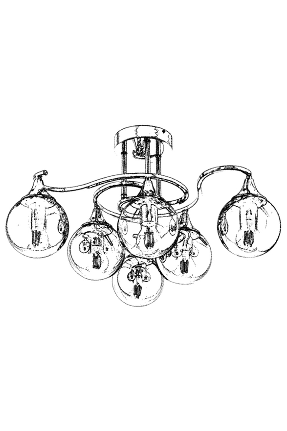 Luxury L-60156-6K Krom Kaplama Modern Chandelier E27 Metal Cam 60cm - 3