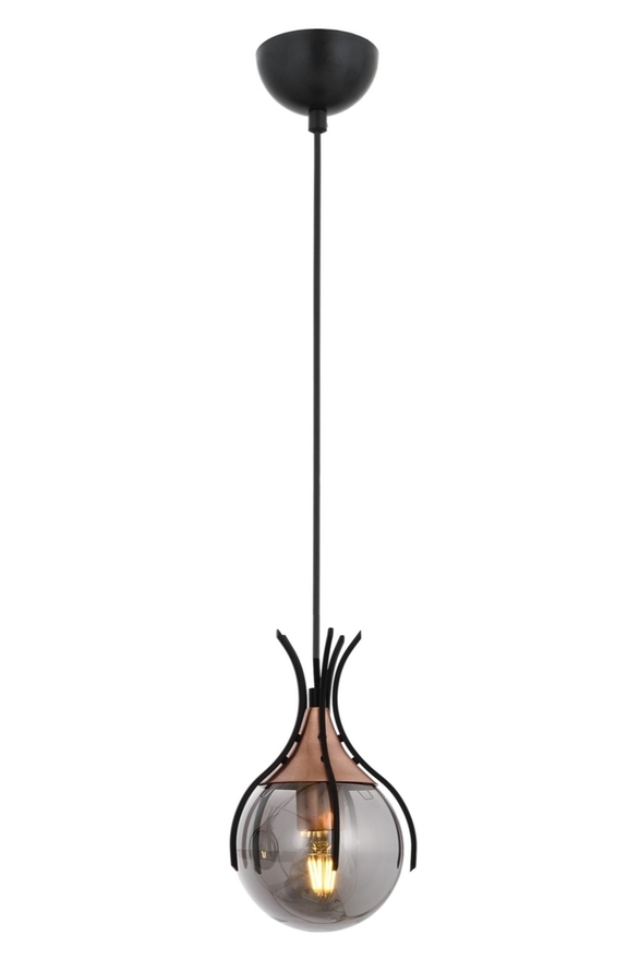 Luxury L-60161-1BSY Black Boyalı Modern Chandelier E27 Metal Cam 13cm - 1