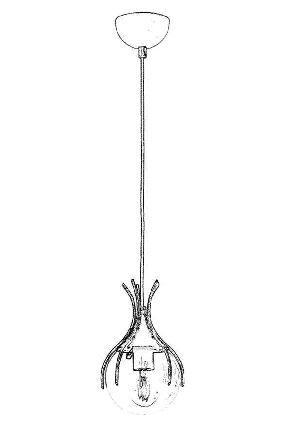 Luxury L-60161-1E Eskitme Kaplama Modern Chandelier E27 Metal Cam 13cm - 2