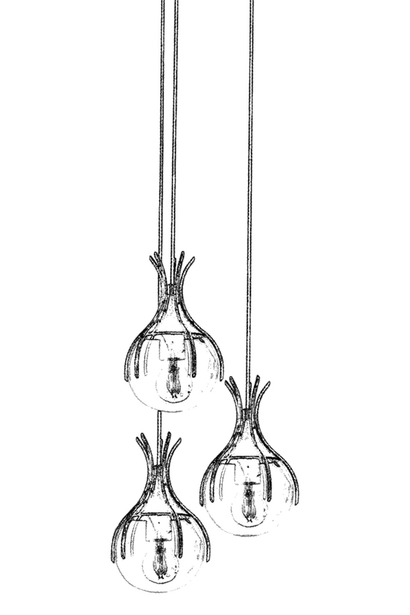 Luxury L-60161-3ET Eskitme Kaplama Modern Chandelier E27 Metal Cam 40cm - 3