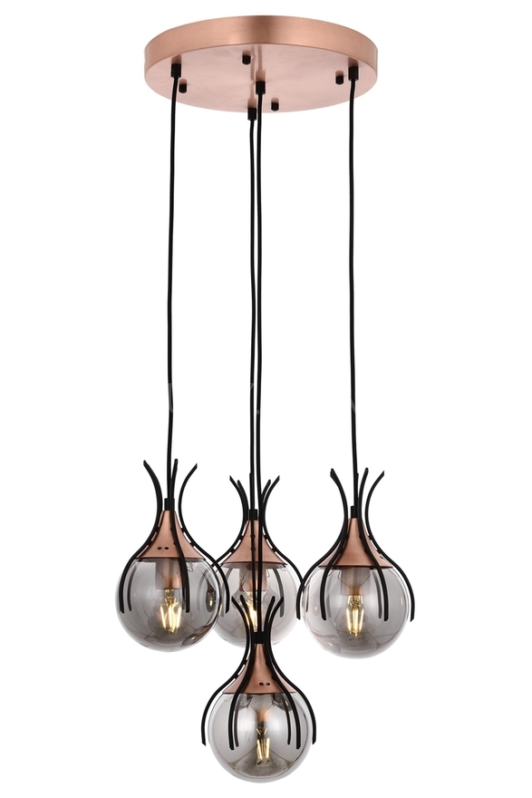 Luxury L-60161-4T-BSY Black Boyalı Modern Chandelier E27 Metal Cam 40cm - Luxury Avize ve Aydınlatma