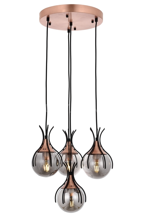 Luxury L-60161-4T-BSY Black Boyalı Modern Chandelier E27 Metal Cam 40cm - 1