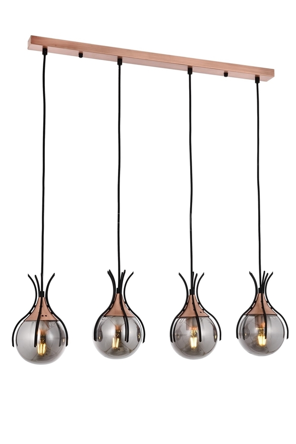 Luxury L-60161-4Y-BSY Black Boyalı Modern Chandelier E27 Metal Cam 70x13cm - Luxury Avize ve Aydınlatma