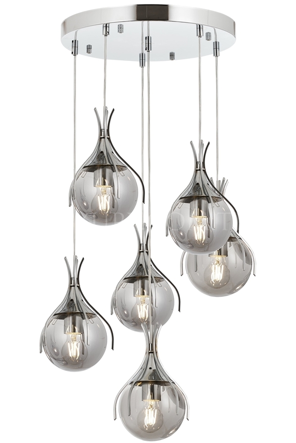 Luxury L-60161-6KT Krom Kaplama Modern Chandelier E27 Metal Cam 50cm - 1