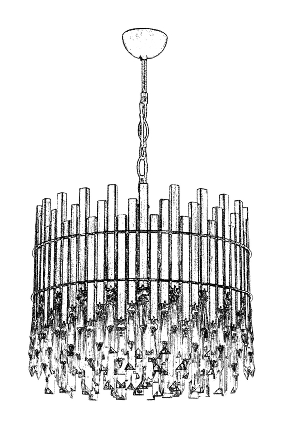 Luxury L-60162-E40 Eskitme Kaplama Classic Chandelier E27 Metal Kristal 40cm - 5