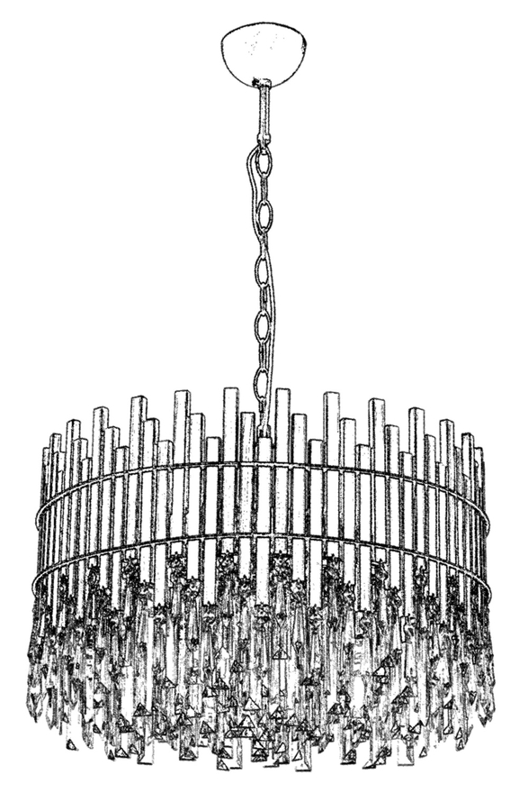 Luxury L-60162-E60 Eskitme Kaplama Classic Chandelier E27 Metal Kristal 60cm - 4