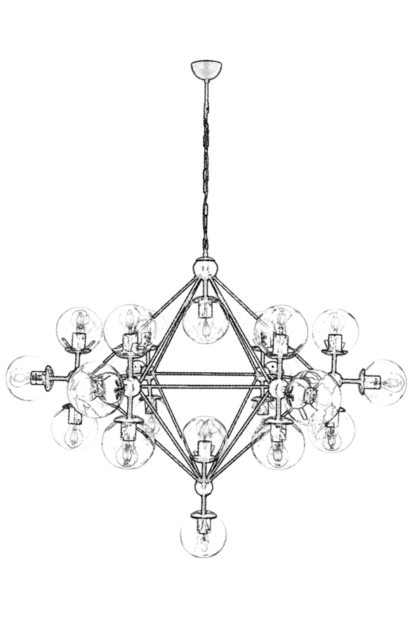 Luxury L-60163-21BSY Black Boyalı Modern Chandelier E27 Metal Cam 150cm - 2