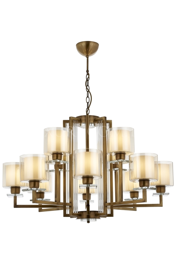 Luxury L-60190-12E Eskitme Kaplama Modern Chandelier E27 Metal Cam 105cm - 1