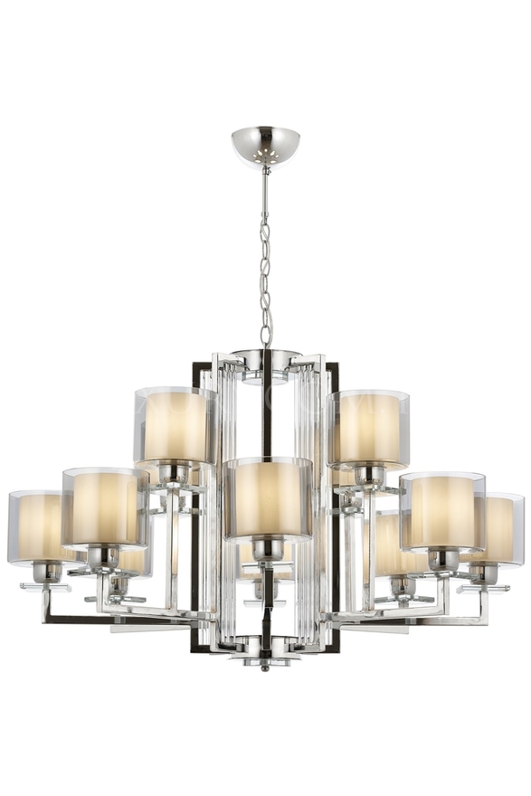 Luxury L-60190-12K Krom Kaplama Modern Chandelier E27 Metal Cam 105cm - 1