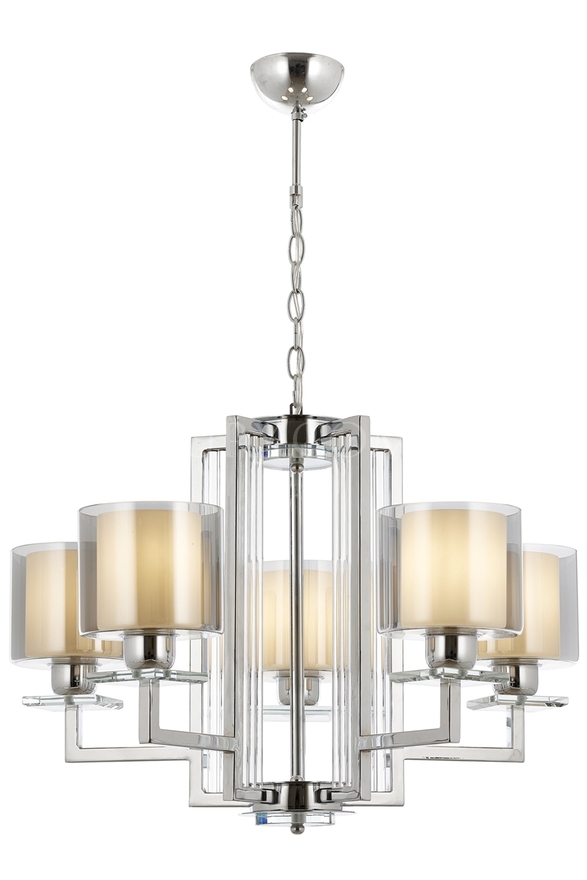 Luxury L-60190-5K Krom Kaplama Modern Chandelier E27 Metal Cam 70cm - 1