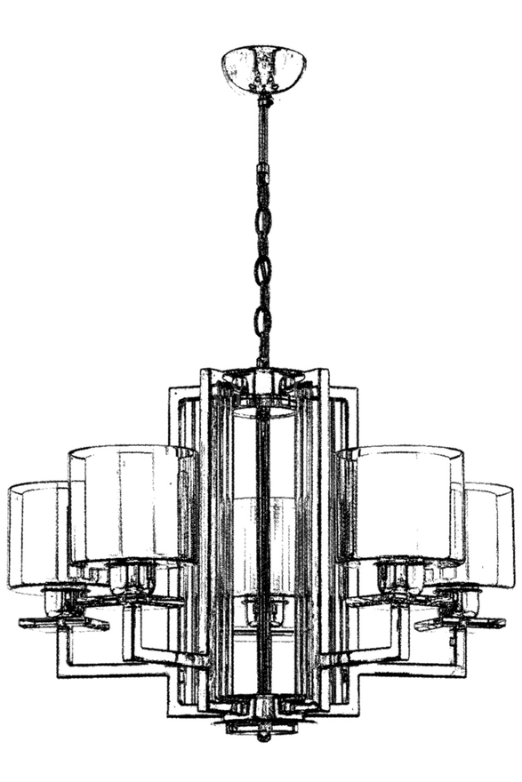 Luxury L-60190-5K Krom Kaplama Modern Chandelier E27 Metal Cam 70cm - 4