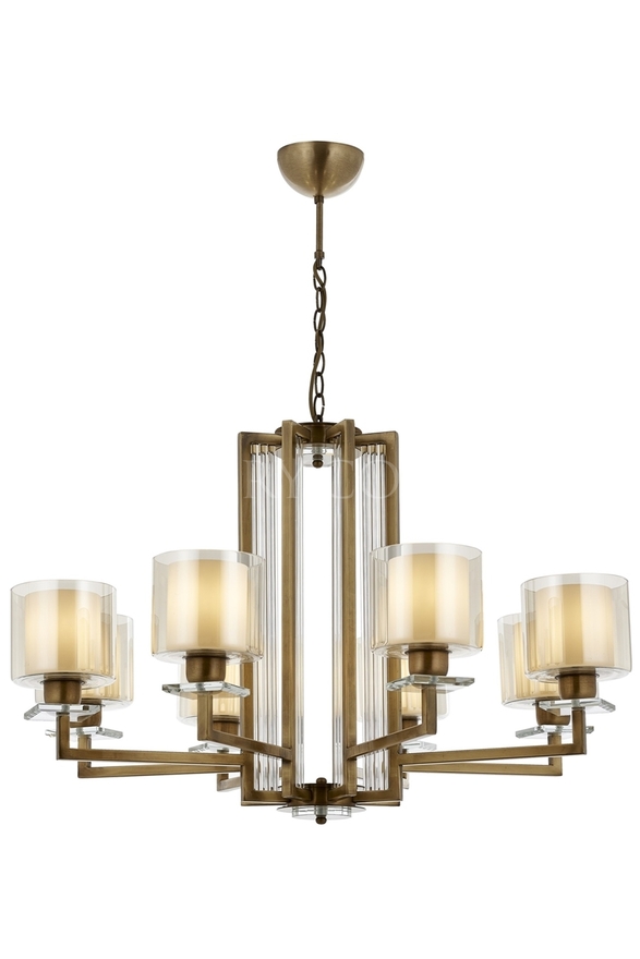 Luxury L-60190-8E Eskitme Kaplama Modern Chandelier E27 Metal Cam 80cm - 1