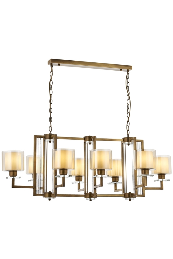 Luxury L-60190-8E-YM Eskitme Kaplama Modern Chandelier E27 Metal Cam 110x60cm - 1