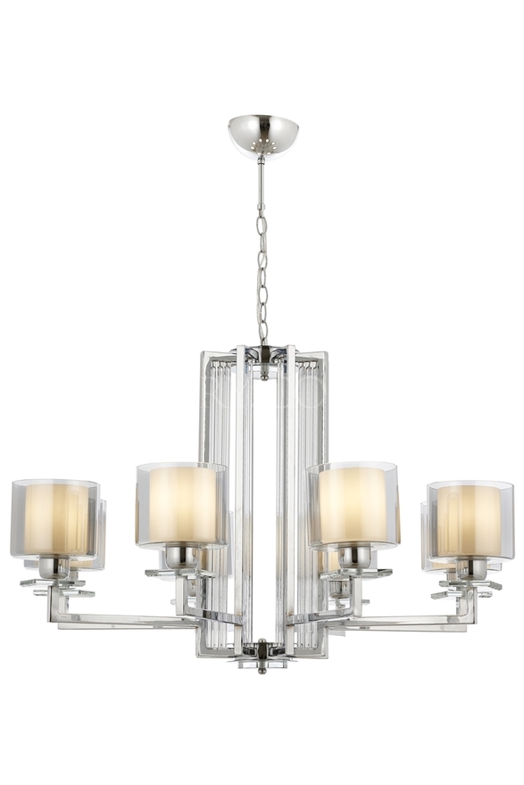 Luxury L-60190-8K Krom Kaplama Modern Chandelier E27 Metal Cam 80cm - Luxury Avize ve Aydınlatma