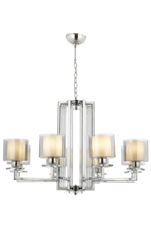 Luxury L-60190-8K Krom Kaplama Modern Chandelier E27 Metal Cam 80cm - 1