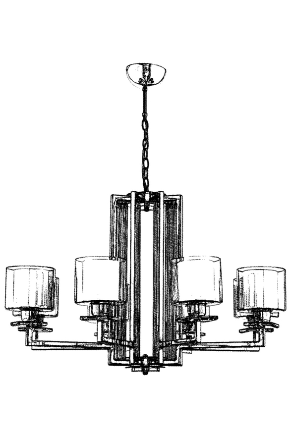 Luxury L-60190-8K Krom Kaplama Modern Chandelier E27 Metal Cam 80cm - 3