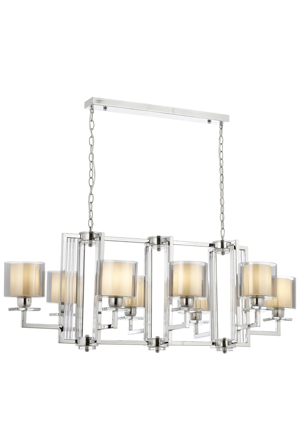 Luxury L-60190-8K-YM Krom Kaplama Modern Chandelier E27 Metal Cam 110x60cm - 1