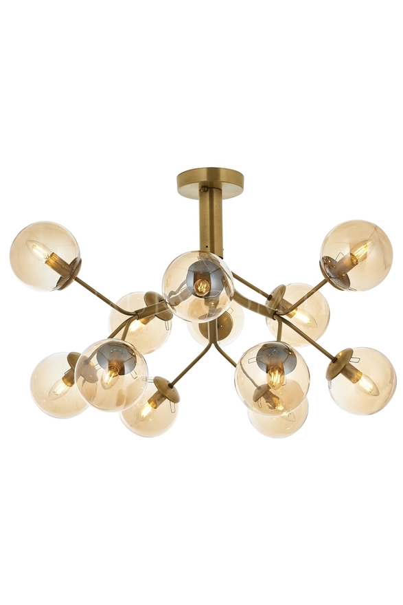 Luxury L-60191-12E Eskitme Kaplama Modern Chandelier E14 Metal Cam 80cm - 1