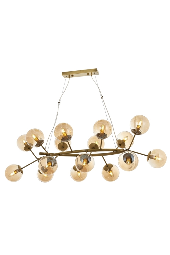 Luxury L-60191-16EY Eskitme Kaplama Modern Chandelier E14 Metal Cam 110x90cm - 1