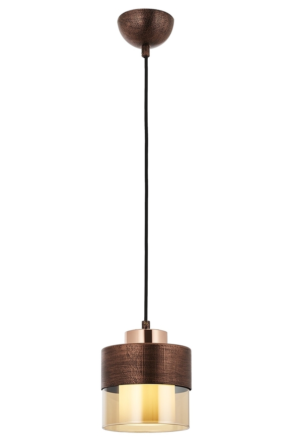 Luxury L-60193-1CPR Bakır Patina Boyalı Modern Chandelier E27 Metal Cam 15cm - 1