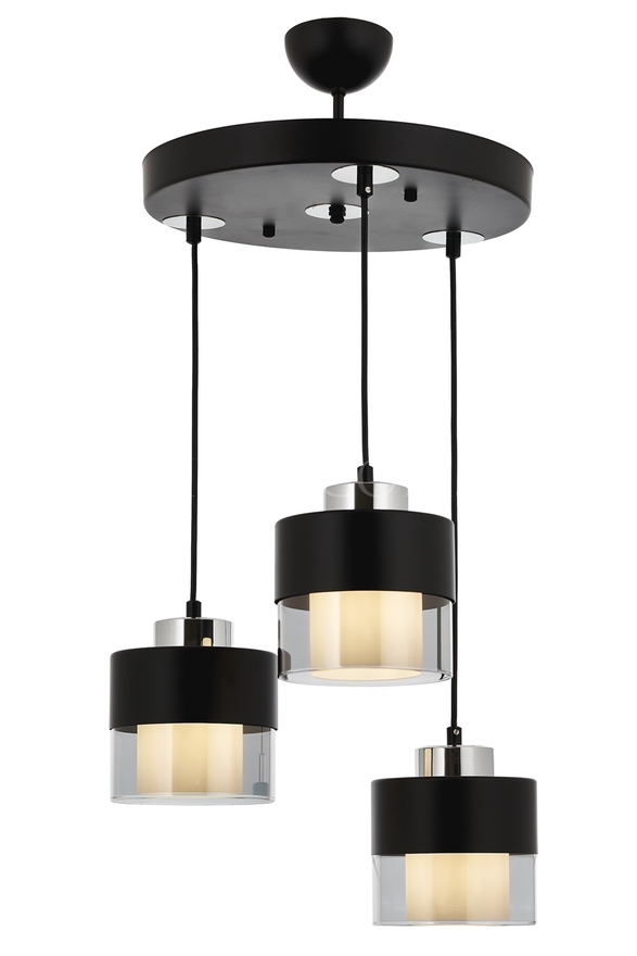 Luxury L-60193-3T-BSY Black Boyalı Modern Chandelier E27 Metal Cam 40cm - 1