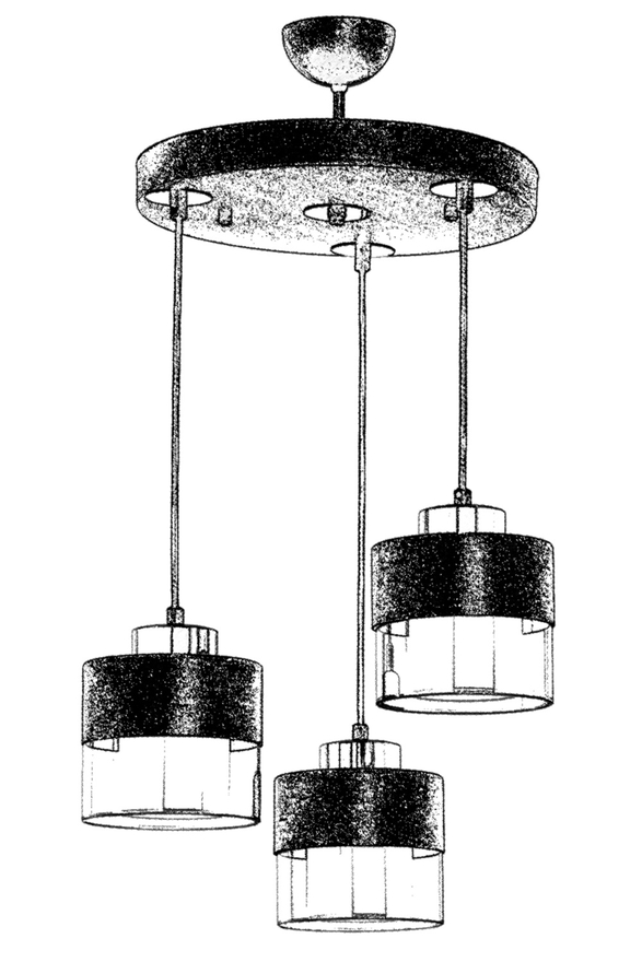 Luxury L-60193-3T-CPR Bakır Patina Boyalı Modern Chandelier E27 Metal Cam 40cm - 4