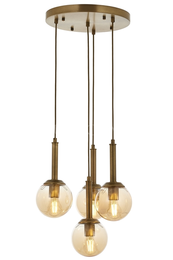 Luxury L-60216-4ET Eskitme Kaplama Modern Chandelier E27 Metal Cam 40cm - Luxury Avize ve Aydınlatma