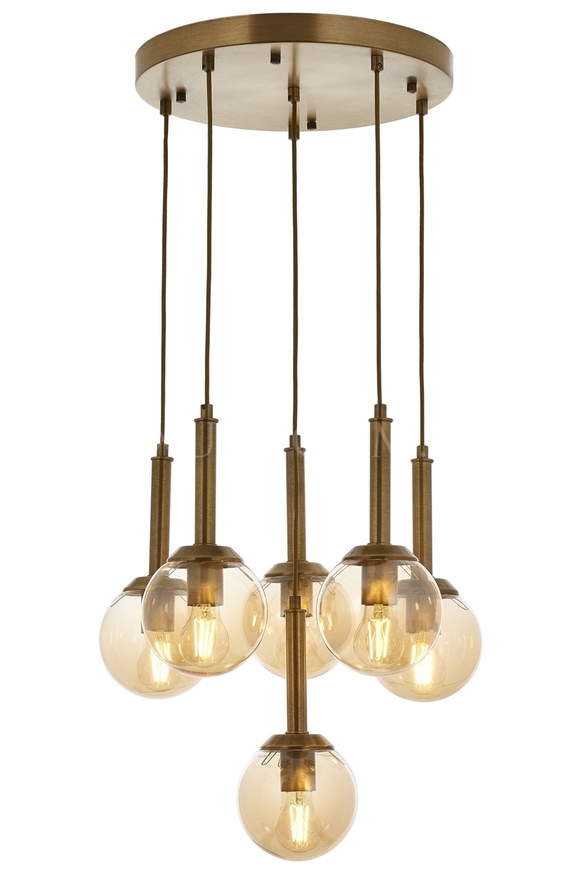 Luxury L-60216-6ET Eskitme Kaplama Modern Chandelier E27 Metal Cam 50cm - 1