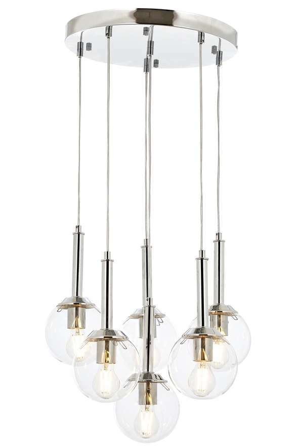 Luxury L-60216-6KT Krom Kaplama Modern Chandelier E27 Metal Cam 50cm - Luxury Avize ve Aydınlatma