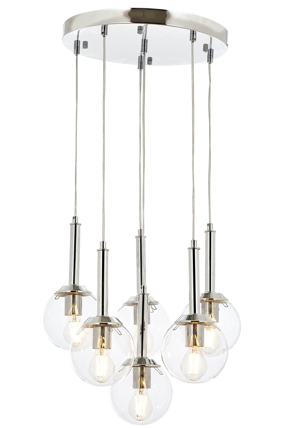 Luxury L-60216-6KT Krom Kaplama Modern Chandelier E27 Metal Cam 50cm - 1